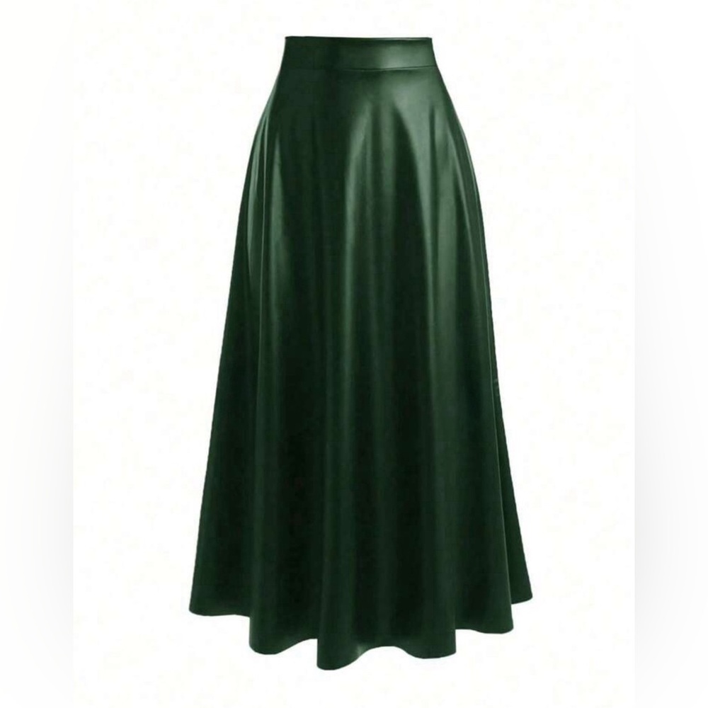 NWOT Faux Leather Flare Skirt